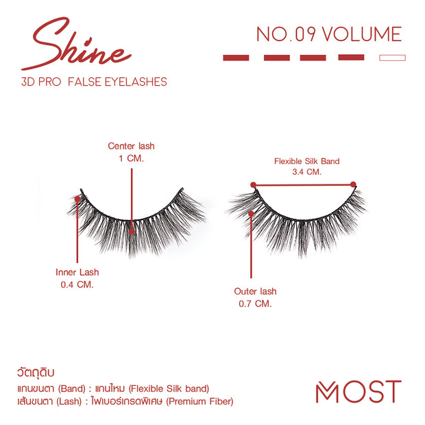 SHINE 3D PRO FALSE EYELASHES NO.09
